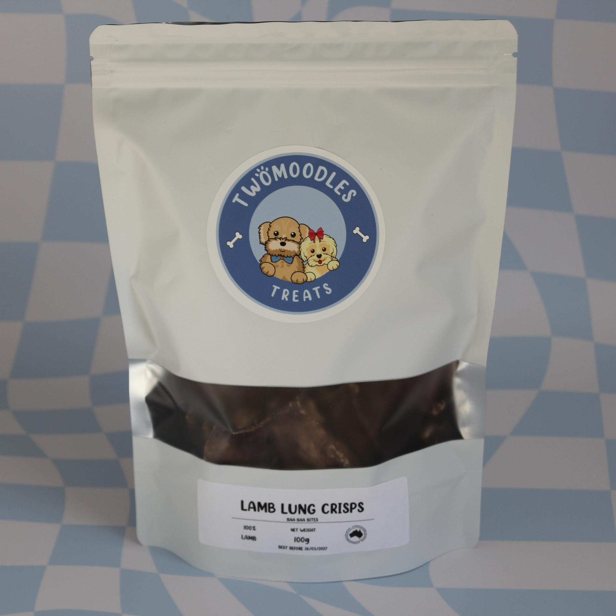LAMB LUNG CRISPS 100G (BAA BAA BITES)
