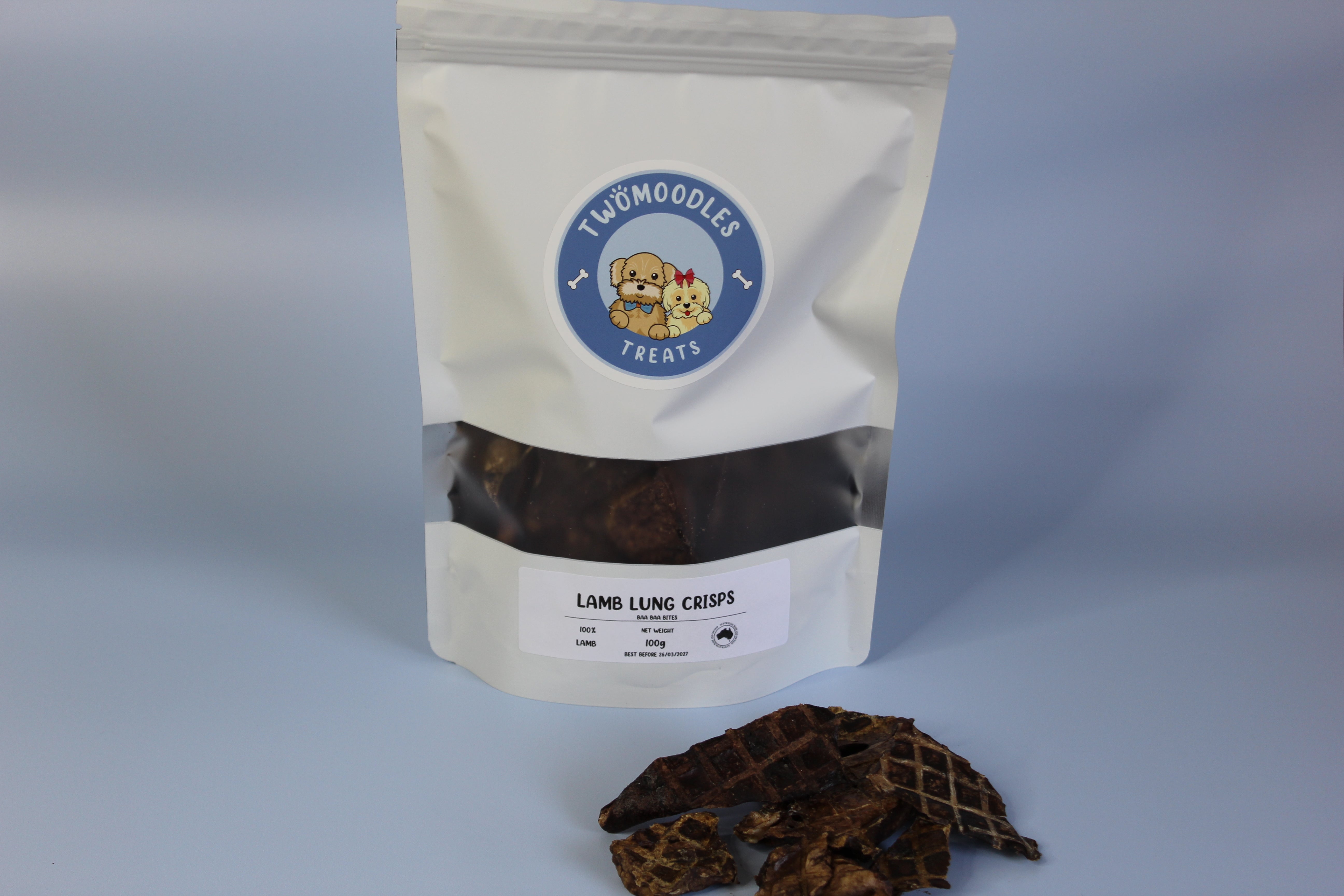 LAMB LUNG CRISPS 100G  (BAA BAA BITES)
